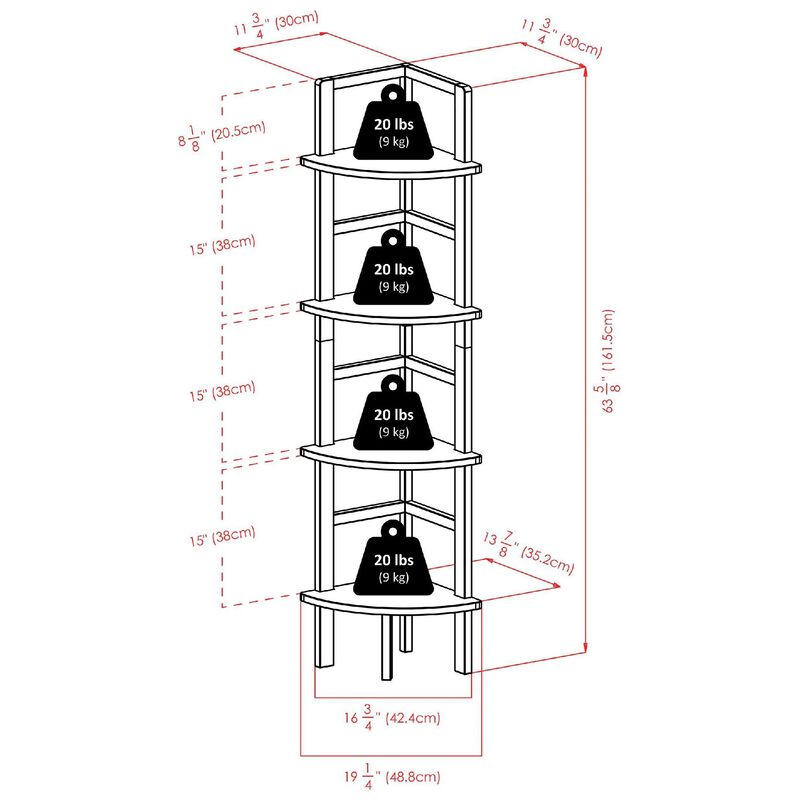 Aiden Corner Baker's Rack, Coffee