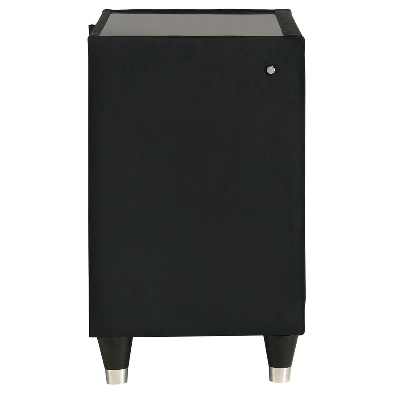 Maren Nightstand with 2 LED Drawers, USB Port, Velvet image number 6