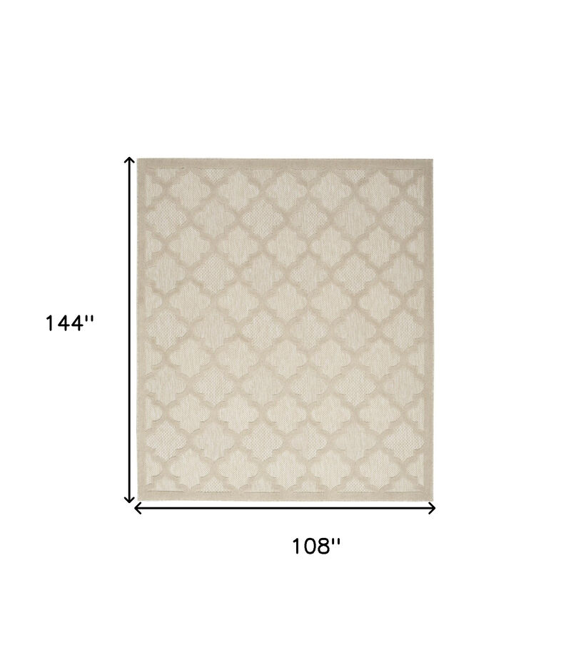 HomeRoots 9' X 12' Cream And Beige Trellis Indoor Outdoor Area Rug image number 4