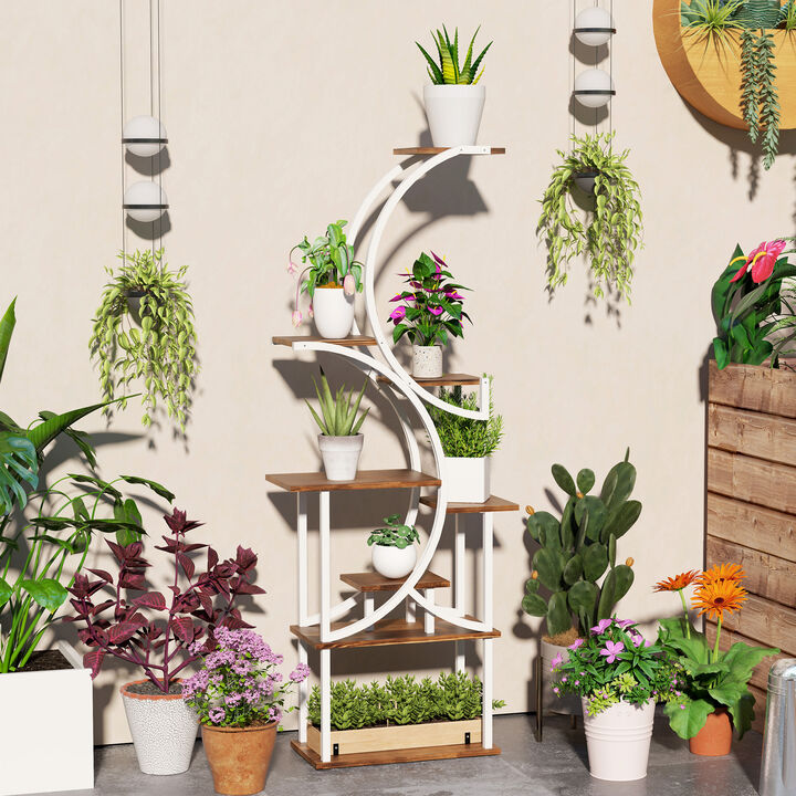 Hivvago 8 Tier Indoor Plant Stand, 62 Inch S Shaped Plant Shelf