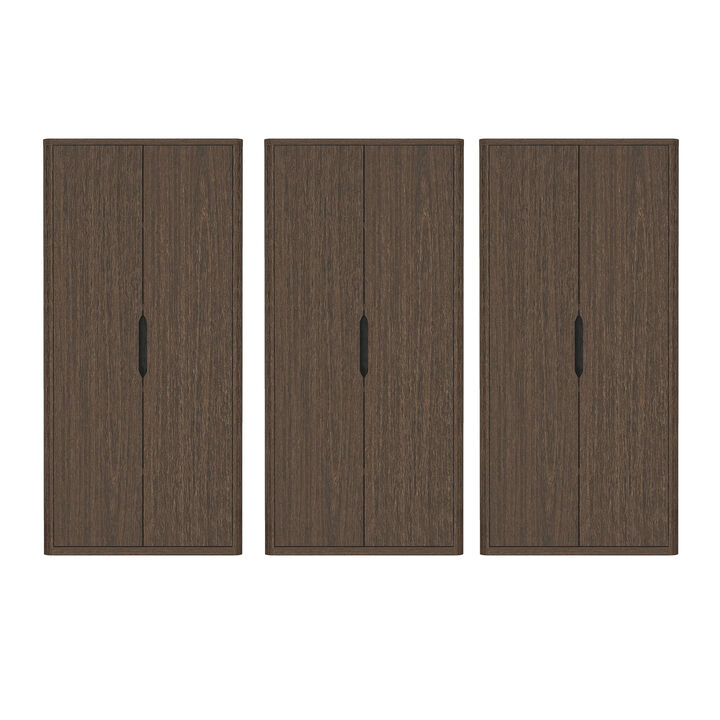 Rivington Brown Bookcase Cabinet (Set of 3)