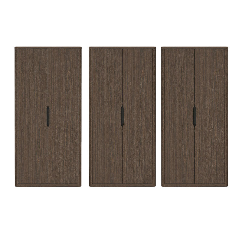 Rivington Brown Bookcase Cabinet (Set of 3)