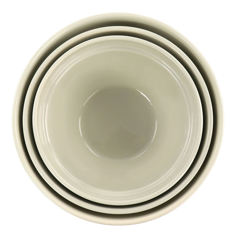Martha Stewart 3 Piece Stoneware Bowl Set in Beige