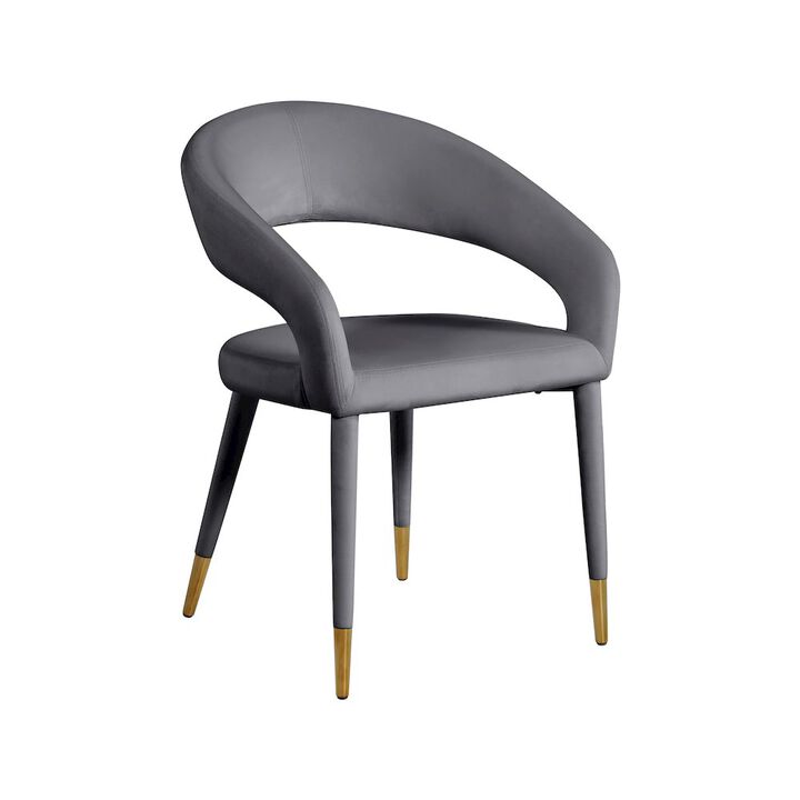 Meridian Furniture Destiny Grey Velvet Dining Chair