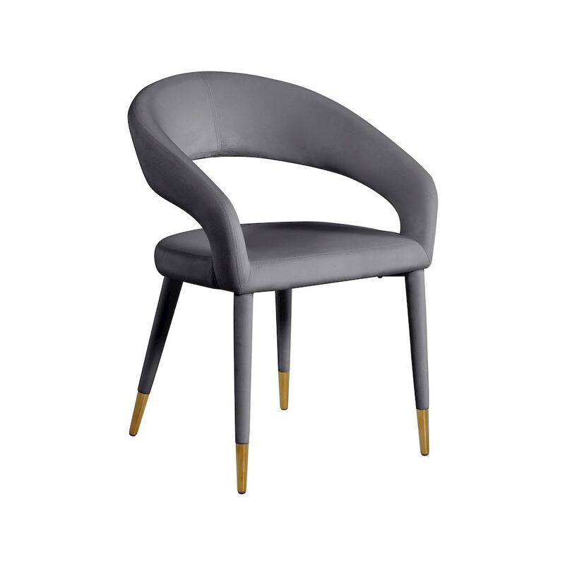 Meridian Furniture Destiny Grey Velvet Dining Chair