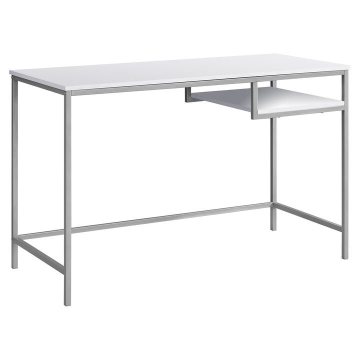 Monarch Specialties I 7368 Computer Desk, Home Office, Laptop, 48"L, Work, Metal, Laminate, White, Grey, Contemporary, Modern