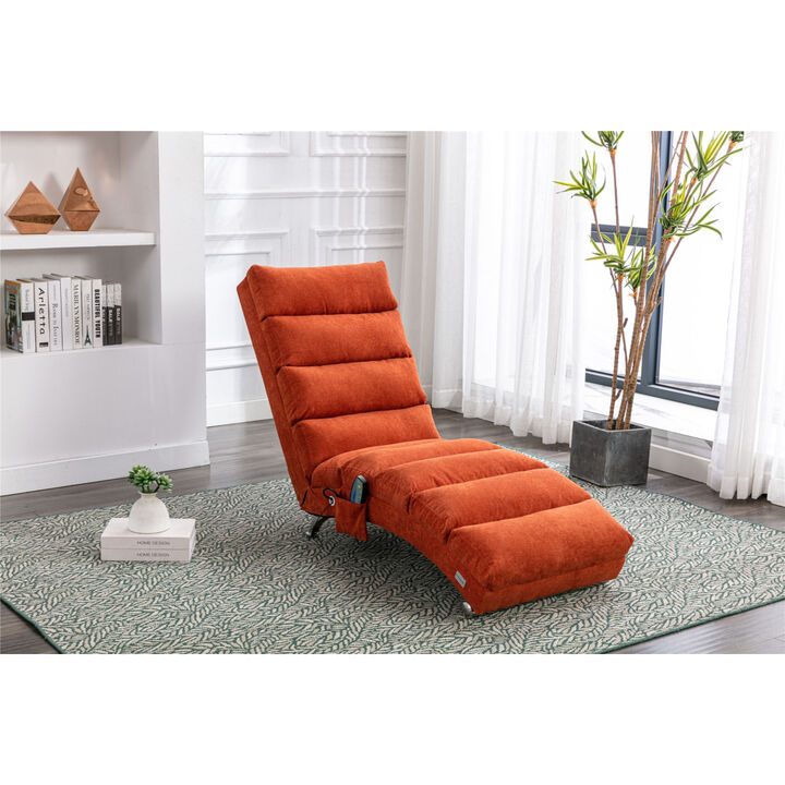 Linen Chaise Lounge Indoor Chair, Modern Long Lounger for Office or Living Room