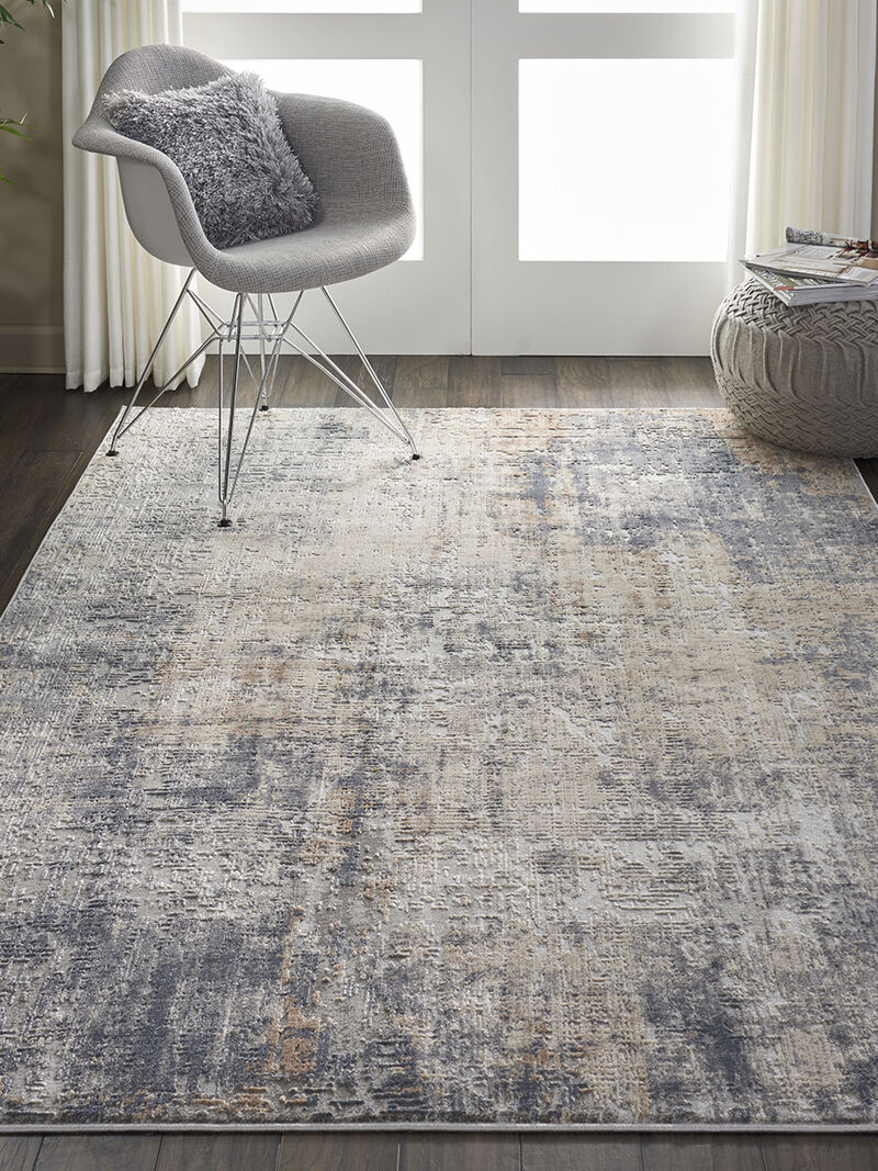 Rustic Textures RUS01 Gray/Beige 6' x 9' Rug