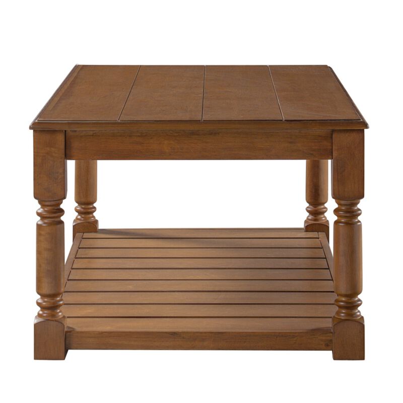 Kabris Farmhouse Wooden Coffee Table image number 4