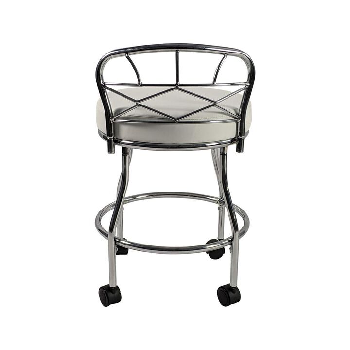 Carolina Chair & Table Diana X-Back Vanity Stool with Casters - Chrome