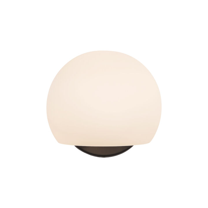 Willow 6-in Matte Black/Opal Matte Glass 1 Light Damp-Rated Wall/Vanity Light