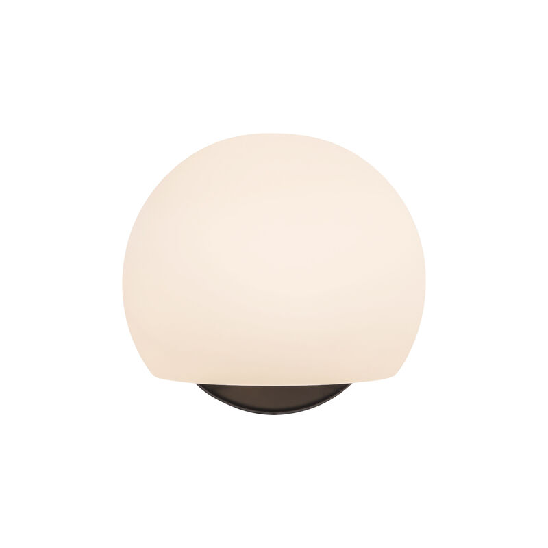 Willow 6-in Matte Black/Opal Matte Glass 1 Light Damp-Rated Wall/Vanity Light image number 0