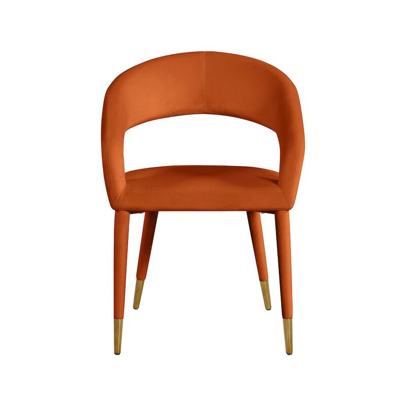 Meridian Furniture Destiny Cognac Velvet Dining Chair