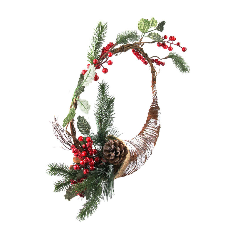 Frosted Cornucopia Artificial Christmas Wreath - 14-Inch  Unlit image number 3