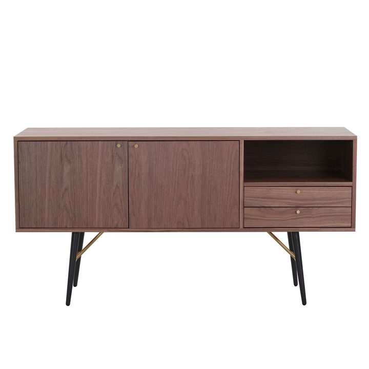 Modern Sideboard Buffet Cabinet with 2 Door and 2 Drawers Anti-Topple Design Large Countertop Stylish Storage Solution