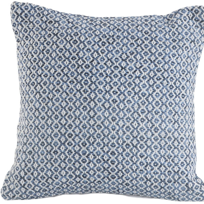 HomeRoots Set of Two Blue Chevron Cotton Throw Pillows image number 5