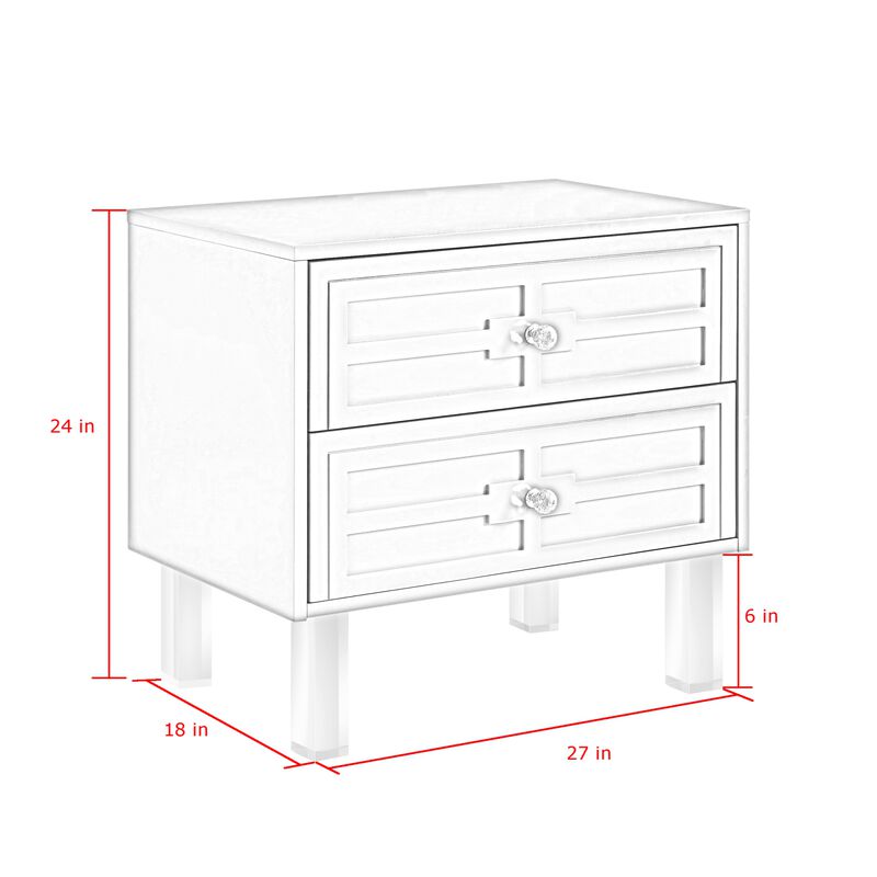 Inspired Home Crystal  Side Table/Accent Table/Nightstand