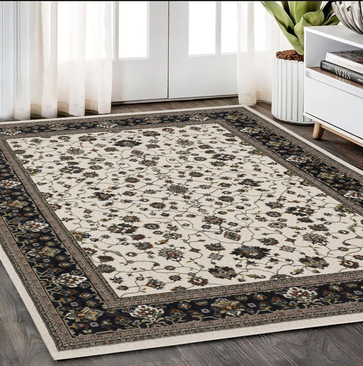 HomeRoots Oriental Area Rug With Fringe