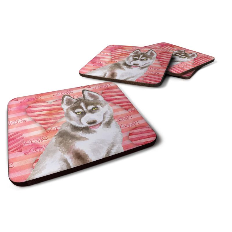 Caroline's Treasures Siberian Husky Grey Love Decorative coasters, Multicolor