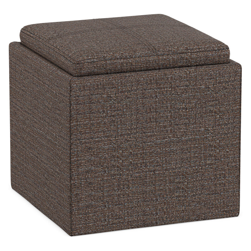 Simpli Home Rockwood Cube Storage Ottoman with Tray image number 0