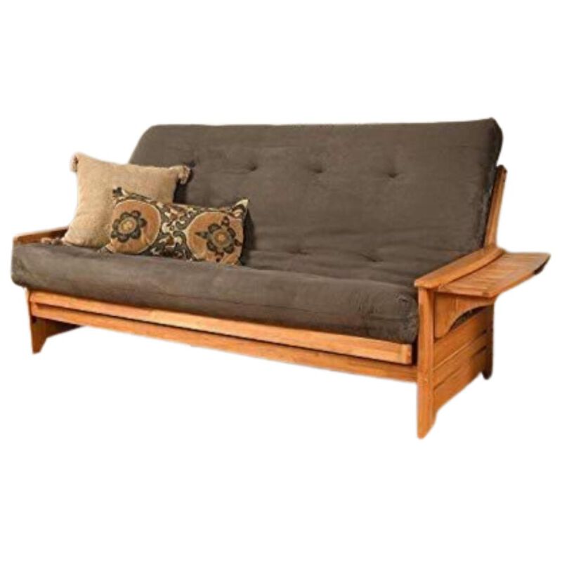 Phoenix Frame Queen-Butternut Finish-Suede Gray Mattress