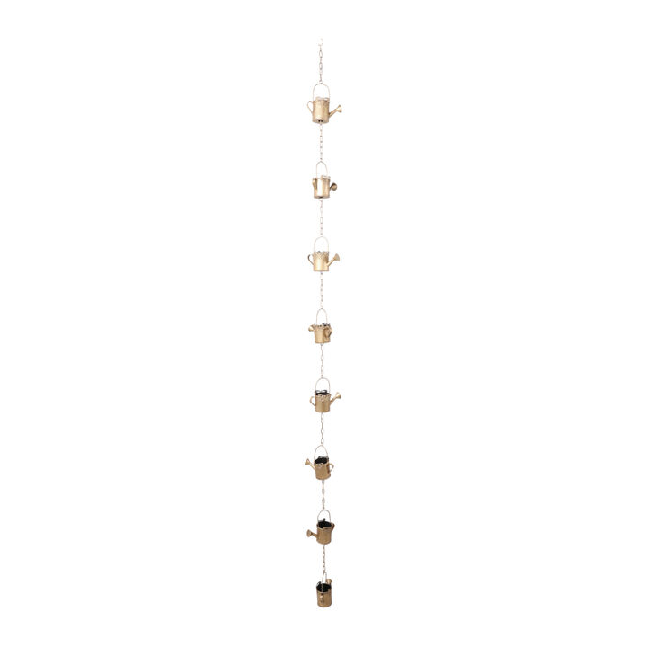 91x5" Watering Can Rain Chain, Gold