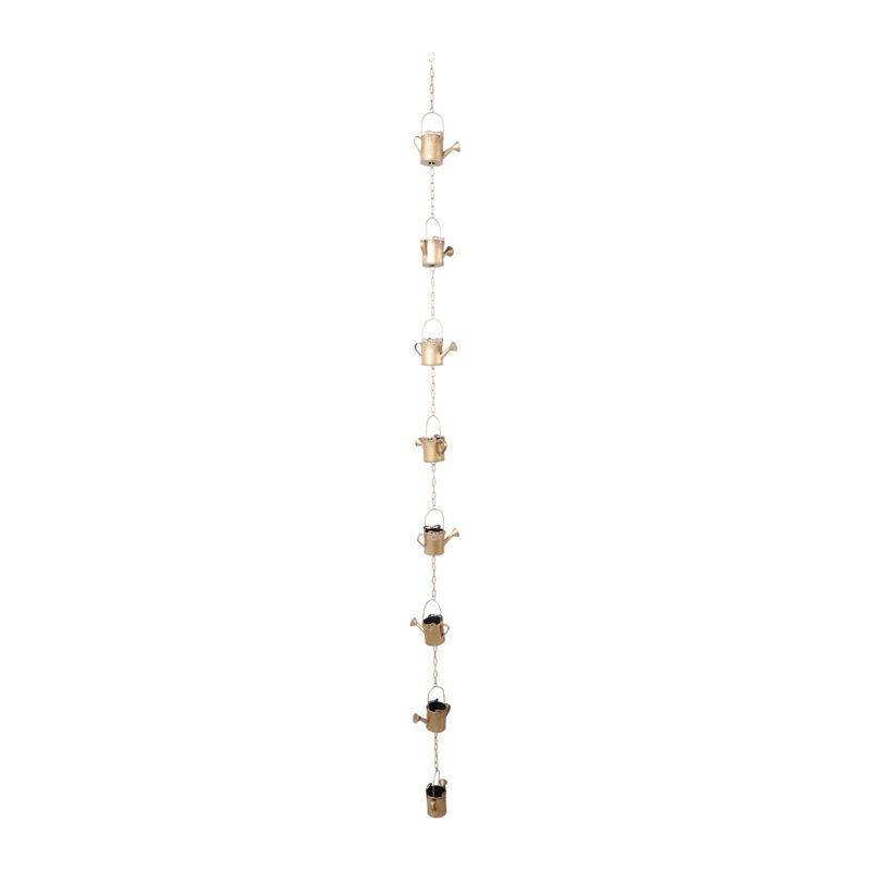 91x5" Watering Can Rain Chain, Gold image number 1