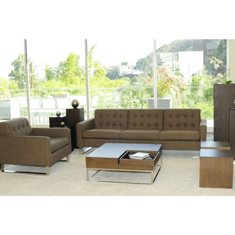 Pangea Home Sloan Sofa Chair Fabric Brown