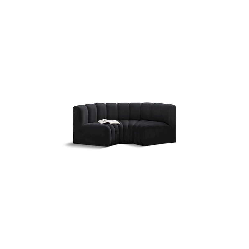 Meridian Furniture Arc Black Velvet Modular Sofa