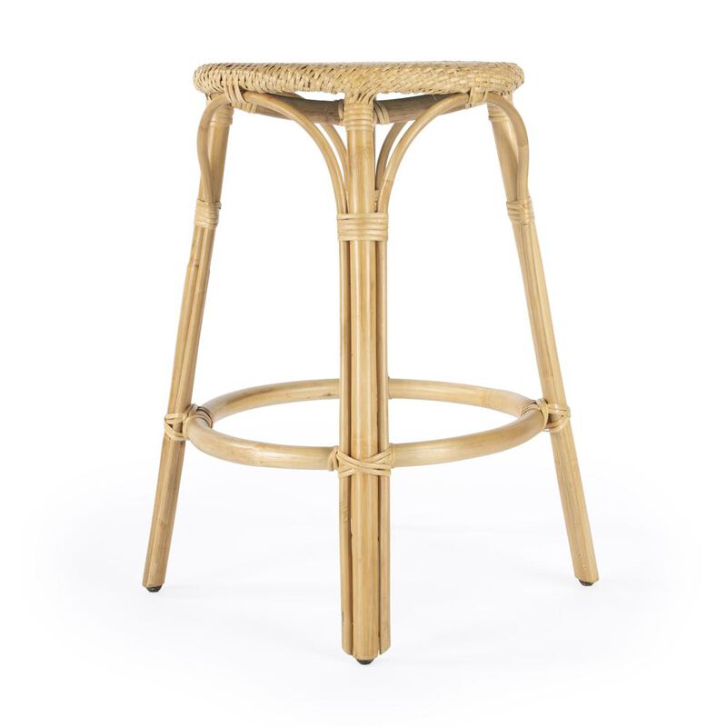 Butler Specialty Tobias Rattan Round 24 Counter Stool, Natural