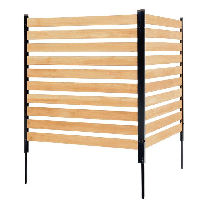 Outdoor Wood Privacy Screen Fence for AC Unit, Pool Equipment & Trash Can Cover