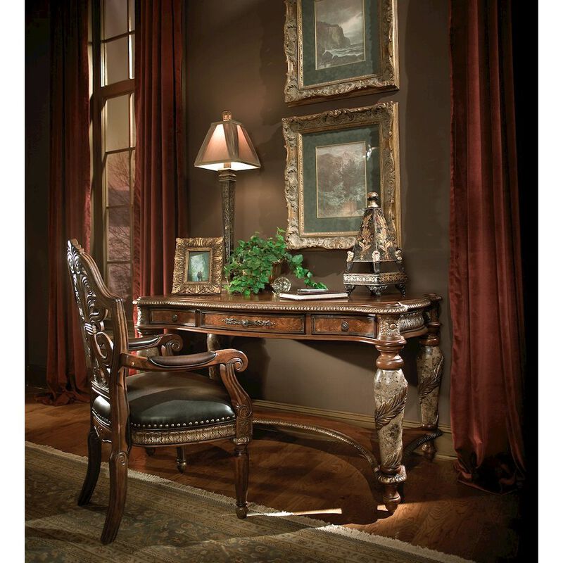 Michael Amini Villa Valencia Writing Desk - Classic Chestnut image number 2
