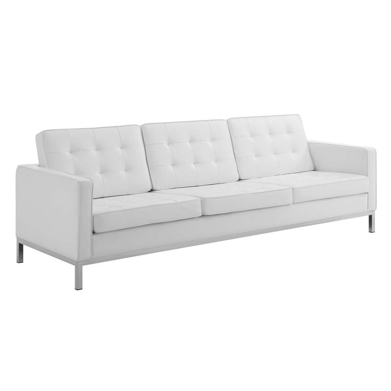 Loft Tufted Upholstered Faux Leather 3 Piece Set image number 2