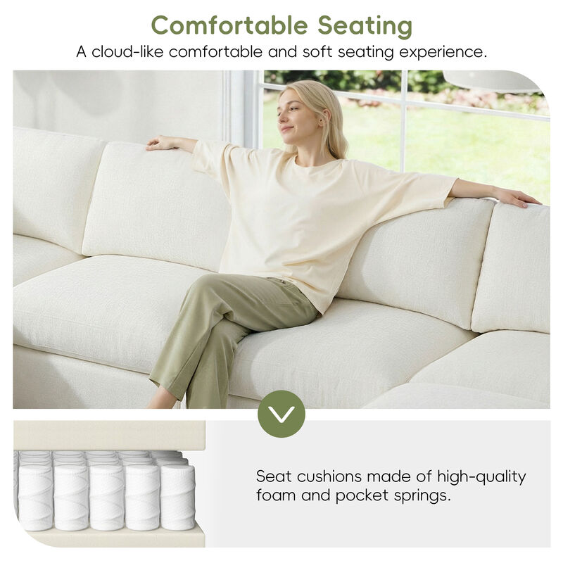 Merax Chenille 6-Piece Modular Sectional Sofa with Movable Ottoman image number 6