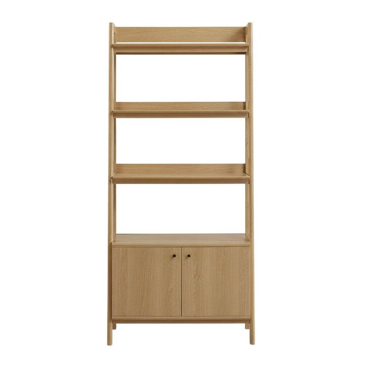 Wooden Bookshelf in Natural Finish with Open Storage Design
