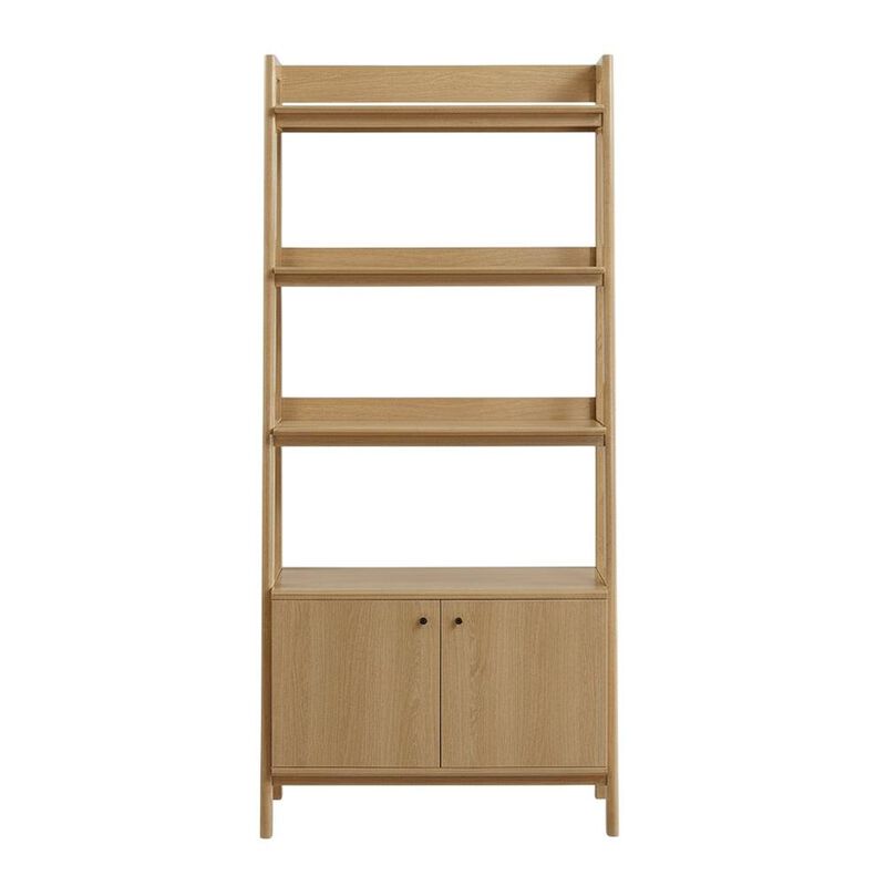 Wooden Bookshelf in Natural Finish with Open Storage Design image number 1