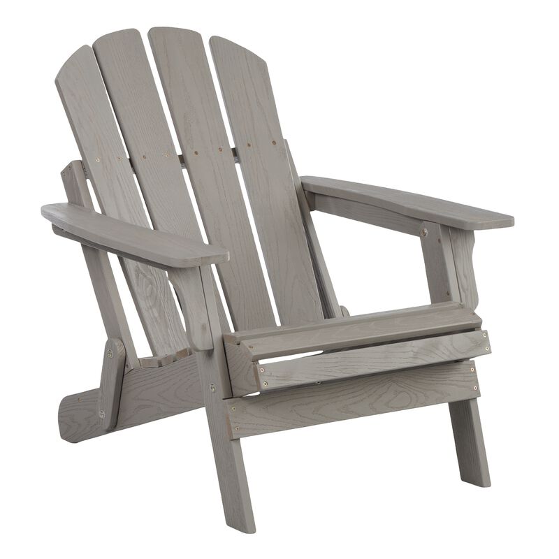 Wooden Oversize Outdoor Folding Adirondack Chair with BackRest & SeatBoard, Wood Patio Chair image number 0