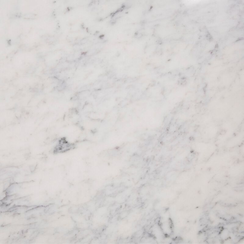 Cid Jolie 32 Inch Coffee Table, White Marble Top, Brown Mango Drum Base