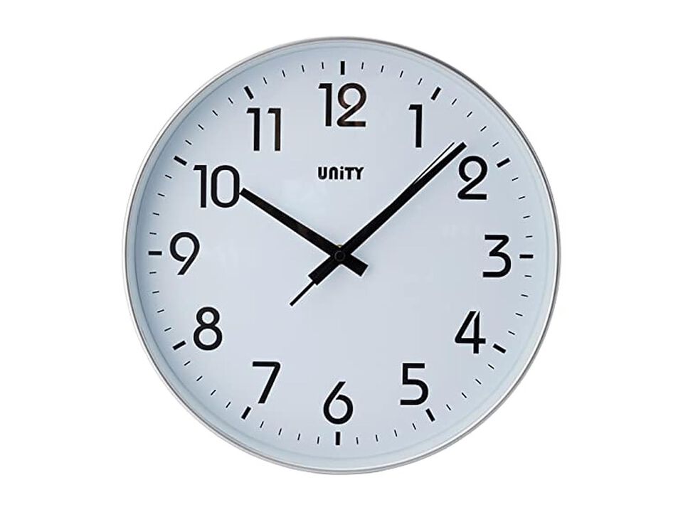 Unity Fradley Sweep Silver Wall Clock 30 Cm Silent Modern Home Decor