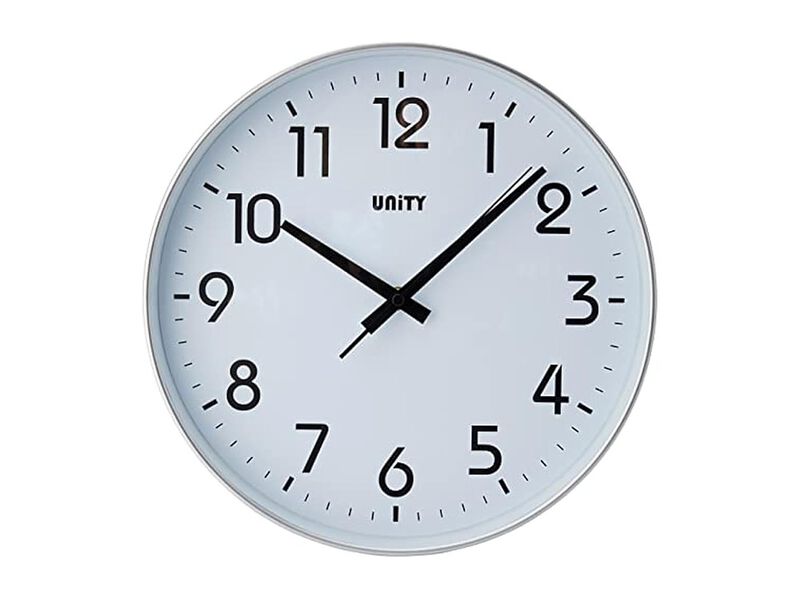 Unity Fradley Sweep Silver Wall Clock 30 Cm Silent Modern Home Decor image number 0
