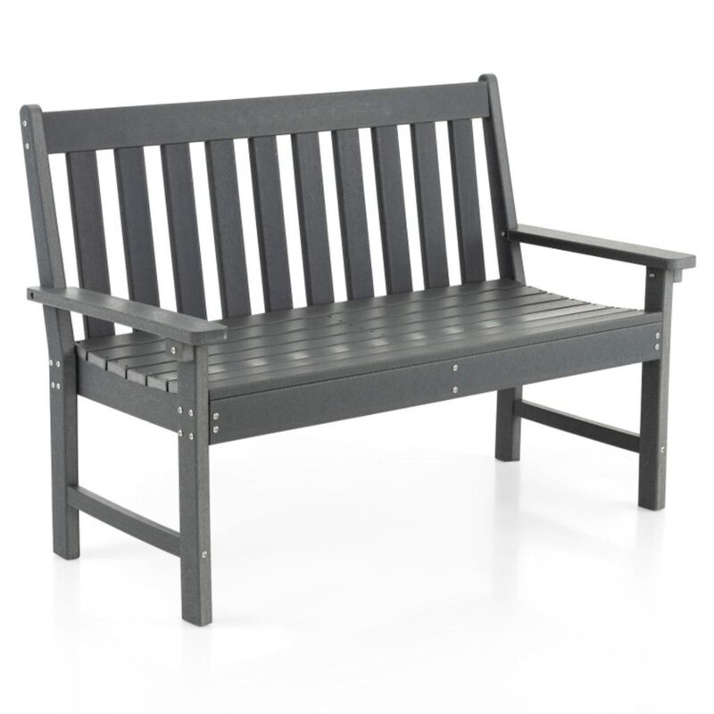 Hivvago All-Weather HDPE Outdoor Bench with Backrest and Armrests