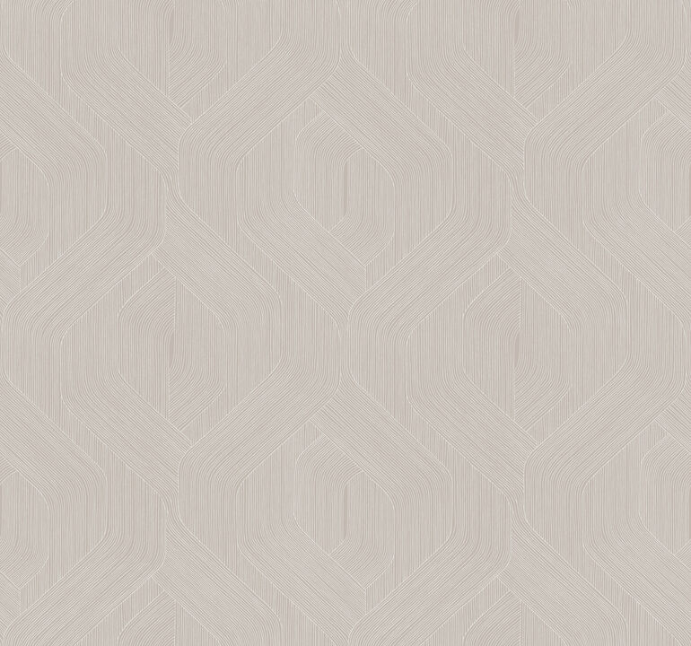 Fine Line Taupe Geometric Wallpaper