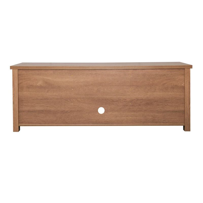 Flash Furniture 65" Entertainment Center with Storage Cabinets for up to 80" TV's, Walnut image number 2