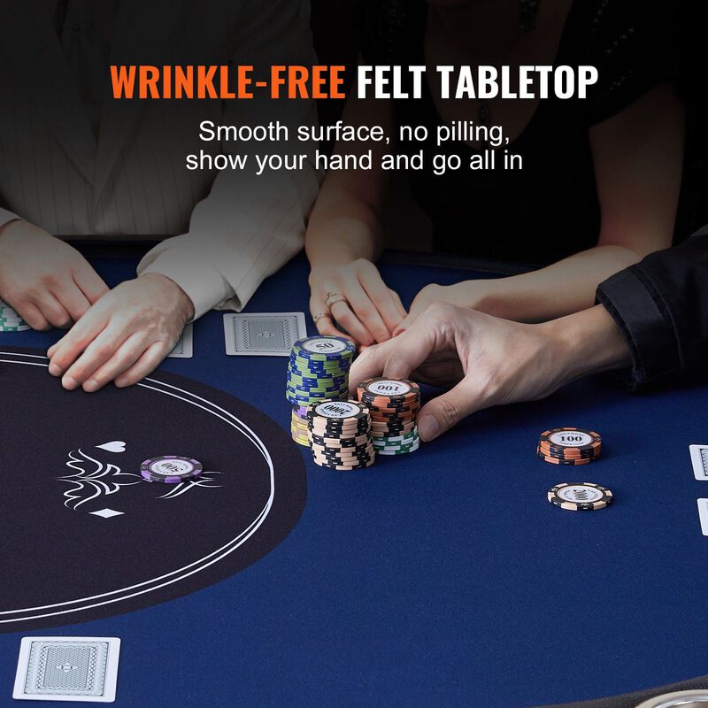 10-Player Foldable Poker Table with Padded Rails and Cup Holders for Card Games image number 4