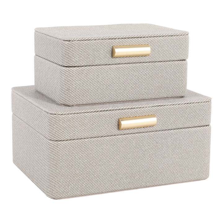 Striped Boxes in Green Set of 2