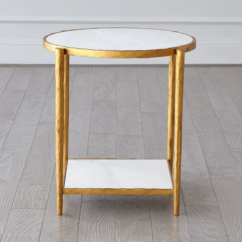 Circle/Square gold Side Table