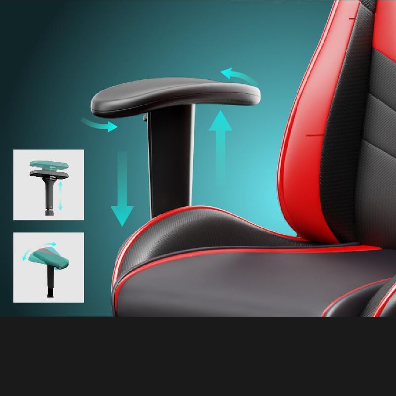 Morphling Gaming Chair Office Chair PC Chair with High Back Ergonomics Lumbar Support, Racing Style PU Leather Multifunction Adjustable Computer Chair with Lumbar Support Task Chair (C-M03B/R)