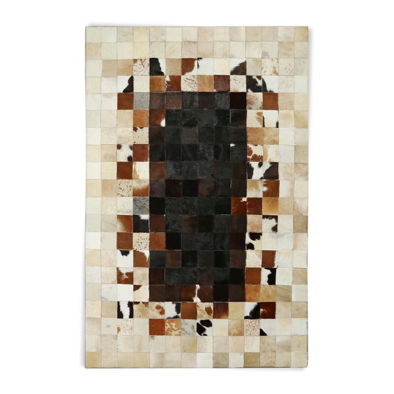 Natural Earth Tone Cowhide Patchwork Rug image number 5