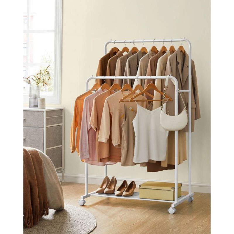 Double-Rod Garment Rack Adjustable Clothing Organizer with Dual Rails image number 1