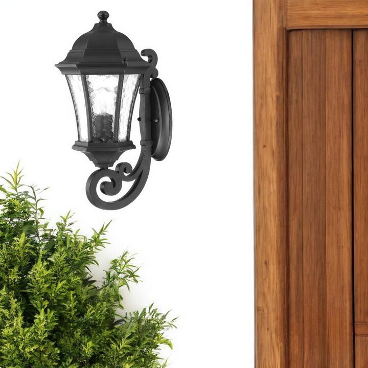 Hivvago Matte Black Tapered Lantern Wall Light